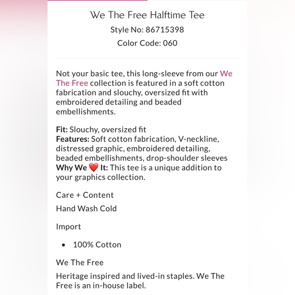 Free People We The Free Halftime Tee Molten Lava Size: M $128 MSRP - Picture 5 of 6